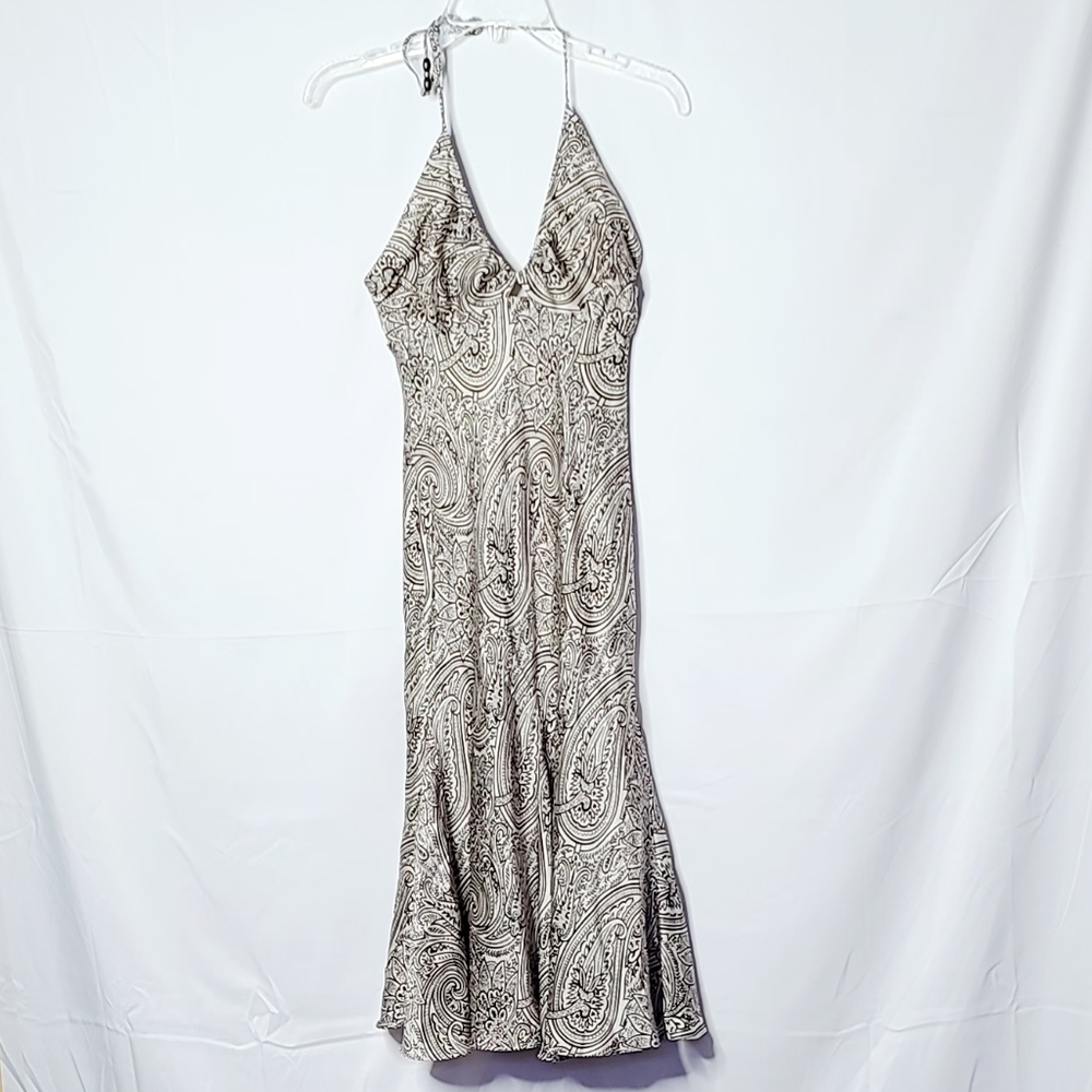 A.B.S. Allen Schwartz halter mermaid flare dress 4